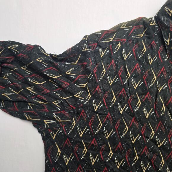 Crazy Horse Button Up Mens Large Hawaiian Geometric Short Sleeve Shirt - Picture 4 of 11